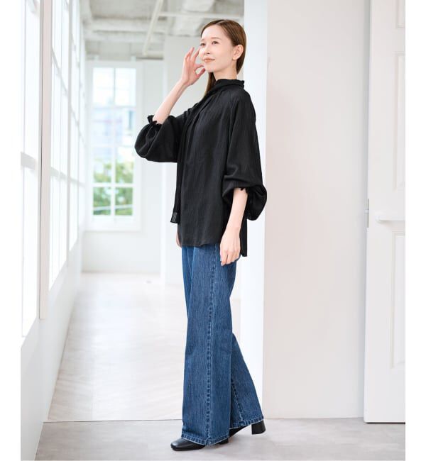 U by SPICK&SPAN「《予約》シアーストライプ2WAYボウタイブラウス」|シャツ・ブラウス|
