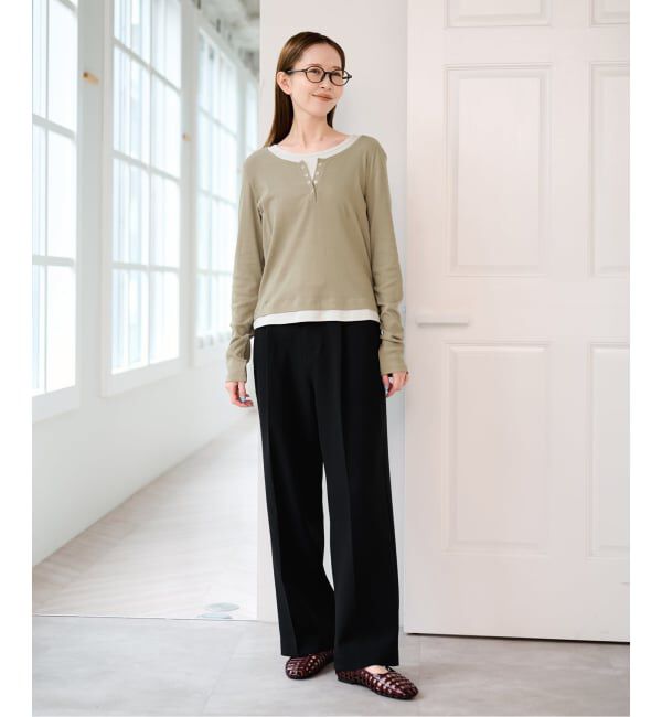 U by SPICK&SPAN「《追加 / 新色 /予約》フェイクレイヤードガーゼフライストップス」|Tシャツ・カットソー|