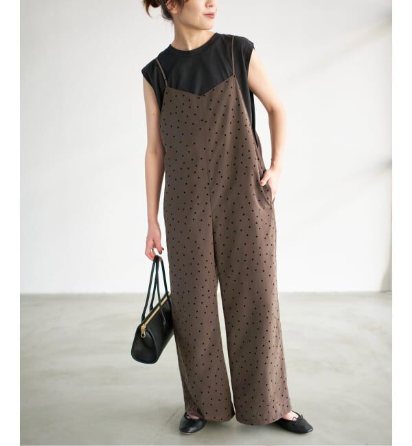Spick and Span「《追加》フロッキードットキャミサロペット」|オールインワン|
