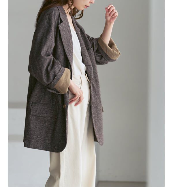 NOBLE「《予約》【別注】COUTURE D'ADAM BIG JK Single/Italian Tweed」|テーラードジャケット|ブラウン