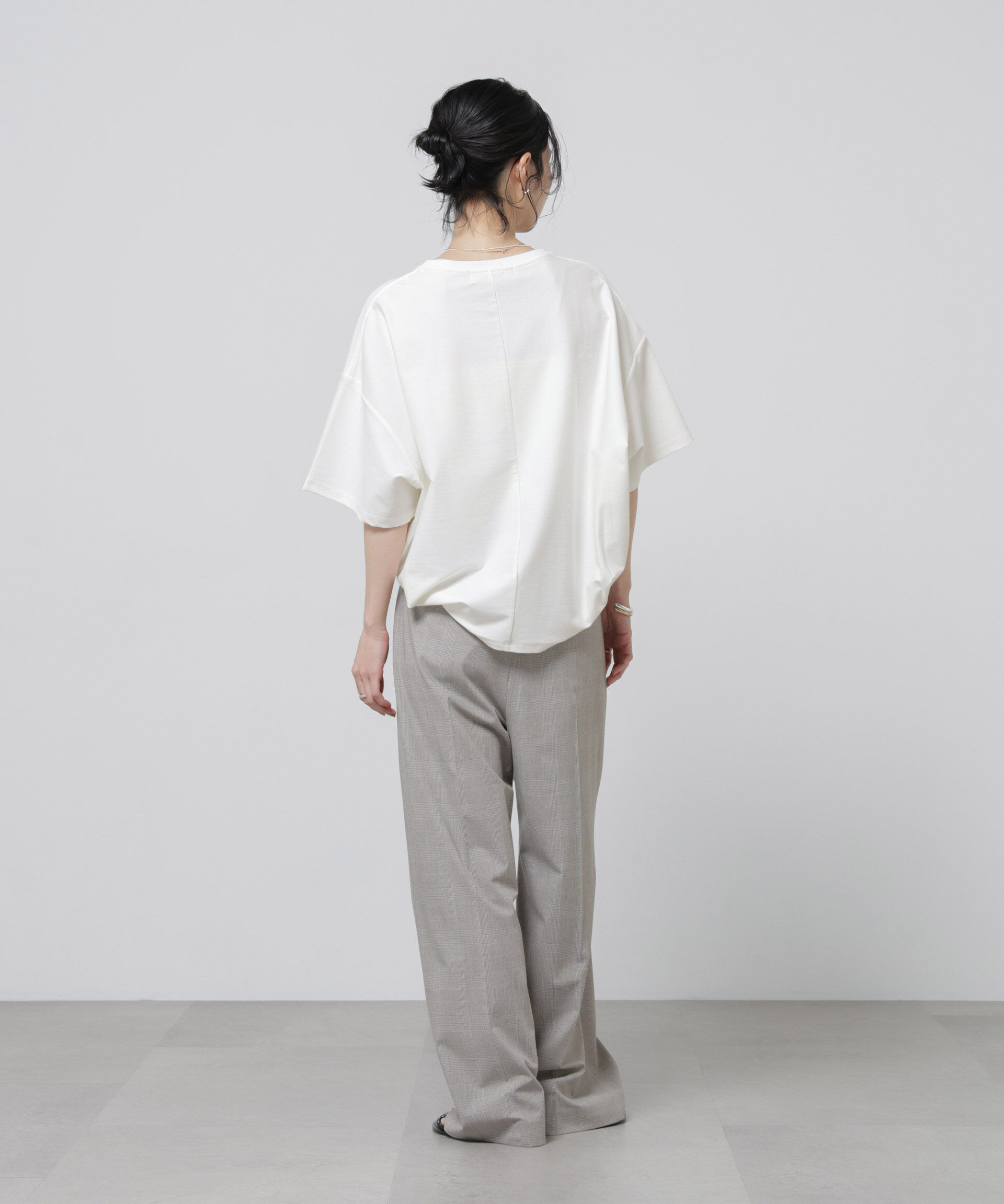 NANO universe「「Meaningful Continuity」coveross(R)ツイル調冷感プレーティング天竺Tシャツ」|Tシャツ・カットソー|