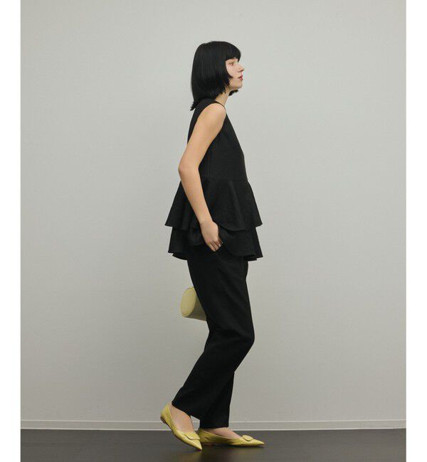 GRACE CONTINENTAL「トリアセ麻調テーパードパンツ」|スラックス|