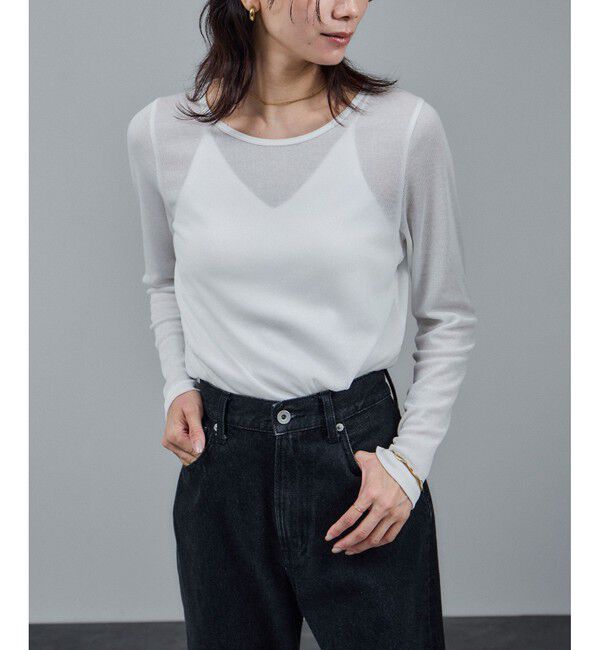 SALON adam et rope'「nu=layer UVクルーネックシアーロンT / セットアップ対応」|Tシャツ・カットソー|