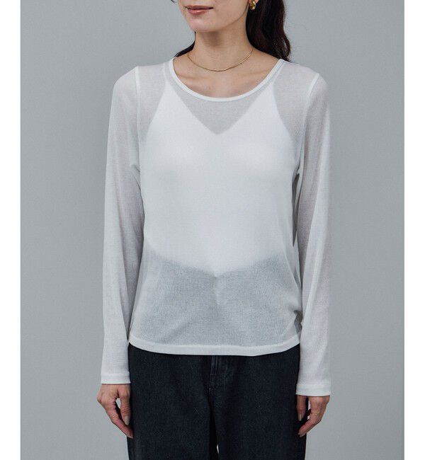 SALON adam et rope'「nu=layer UVクルーネックシアーロンT / セットアップ対応」|Tシャツ・カットソー|