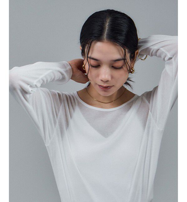 SALON adam et rope'「nu=layer UVクルーネックシアーロンT / セットアップ対応」|Tシャツ・カットソー|ホワイト(10)
