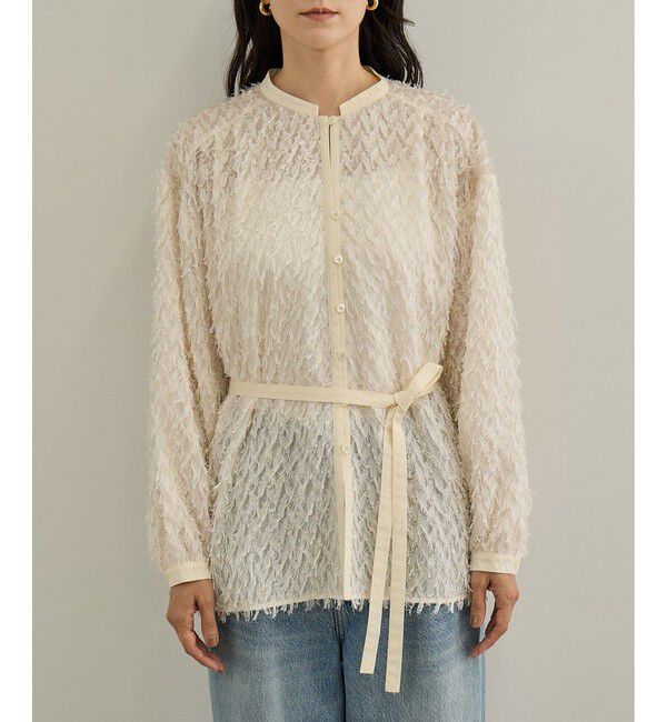 SALON adam et rope'「【WEB限定】シアージャガード2WAYブラウス」|シャツ・ブラウス|