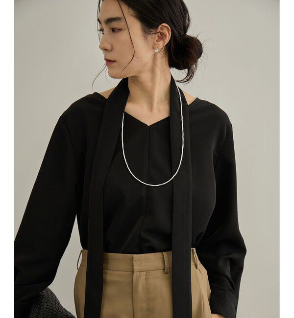 SALON adam et rope'「【WEB限定】マットサテン2WAYプルオーバー / イージーケア・セットアップ対応」|シャツ・ブラウス|