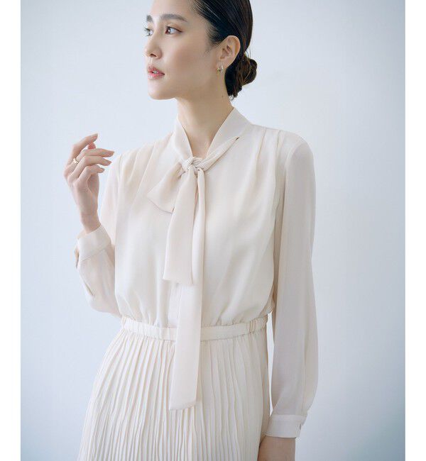 ROPE「ジョーゼットシフォンプリーツワンピース/26SS」|ワンピース|