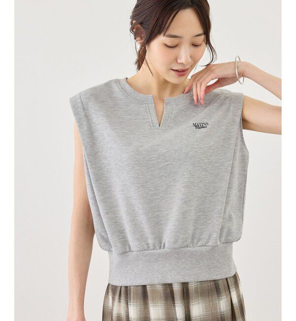 Rope&rsquo;Picnic「キーネックラメ入りミニ裏毛トップス/汗染み防止・セットアップ対応」|Tシャツ・カットソー|