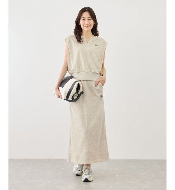 Rope&rsquo;Picnic「キーネックラメ入りミニ裏毛トップス/汗染み防止・セットアップ対応」|Tシャツ・カットソー|