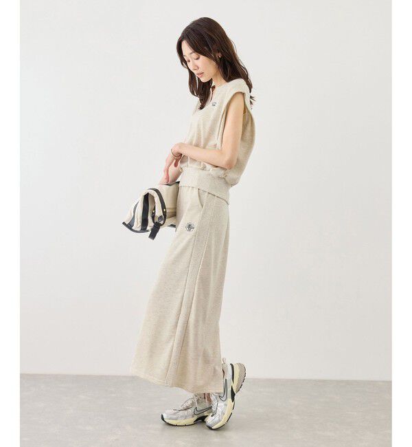 Rope&rsquo;Picnic「キーネックラメ入りミニ裏毛トップス/汗染み防止・セットアップ対応」|Tシャツ・カットソー|