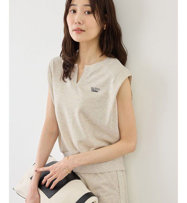 Rope&rsquo;Picnic「キーネックラメ入りミニ裏毛トップス/汗染み防止・セットアップ対応」|Tシャツ・カットソー|