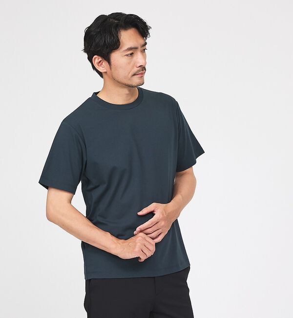 ABAHOUSE「【SMART CLOSET】シルケット天竺 クルーネック 半袖Tシャツ / 接触」|Tシャツ・カットソー|グリーン
