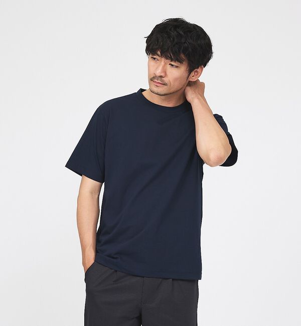 ABAHOUSE「【SMART CLOSET】シルケット天竺 クルーネック 半袖Tシャツ / 接触」|Tシャツ・カットソー|