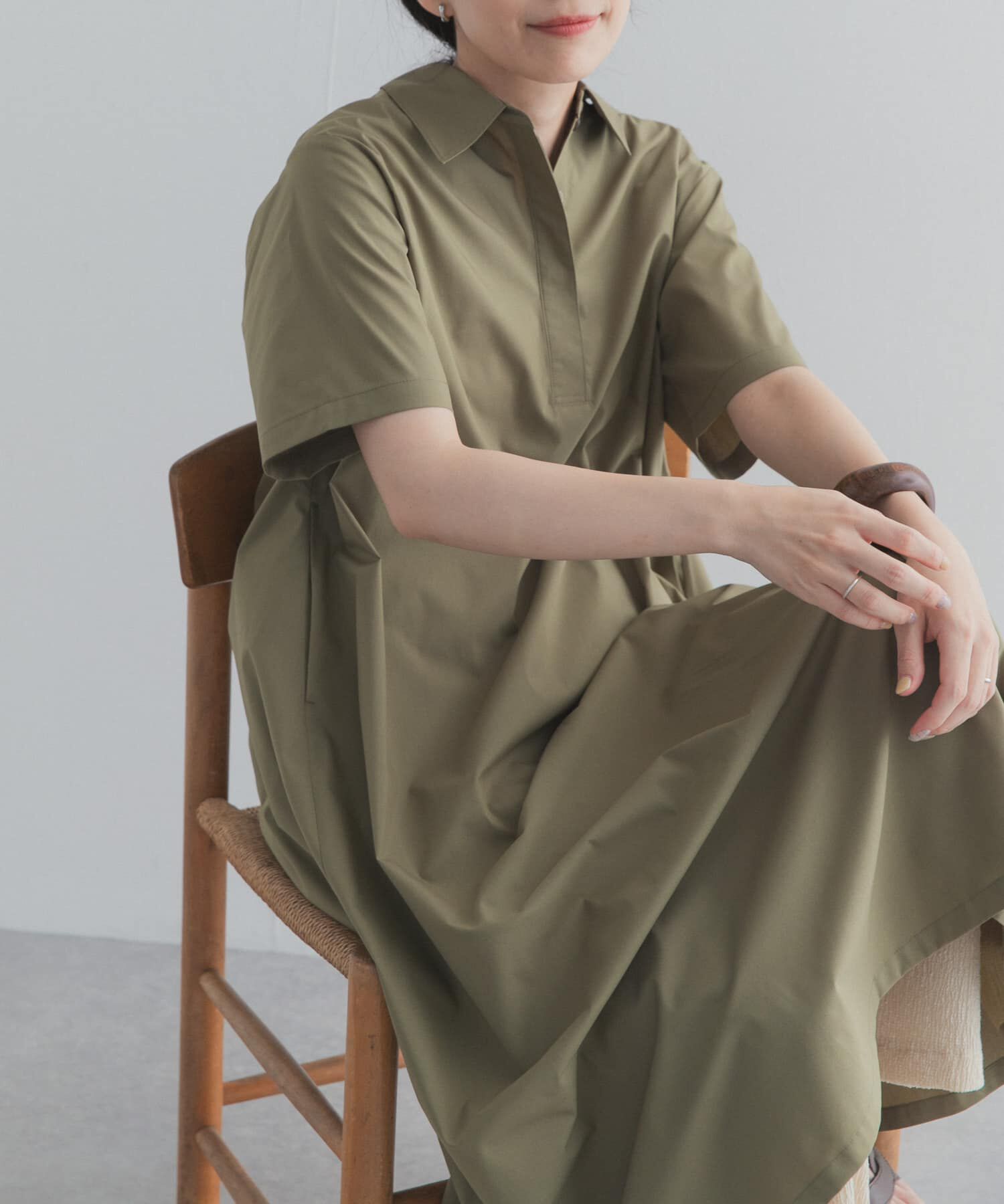 URBAN RESEARCH DOORS「衿付きスキッパーAラインワンピース」|ワンピース|