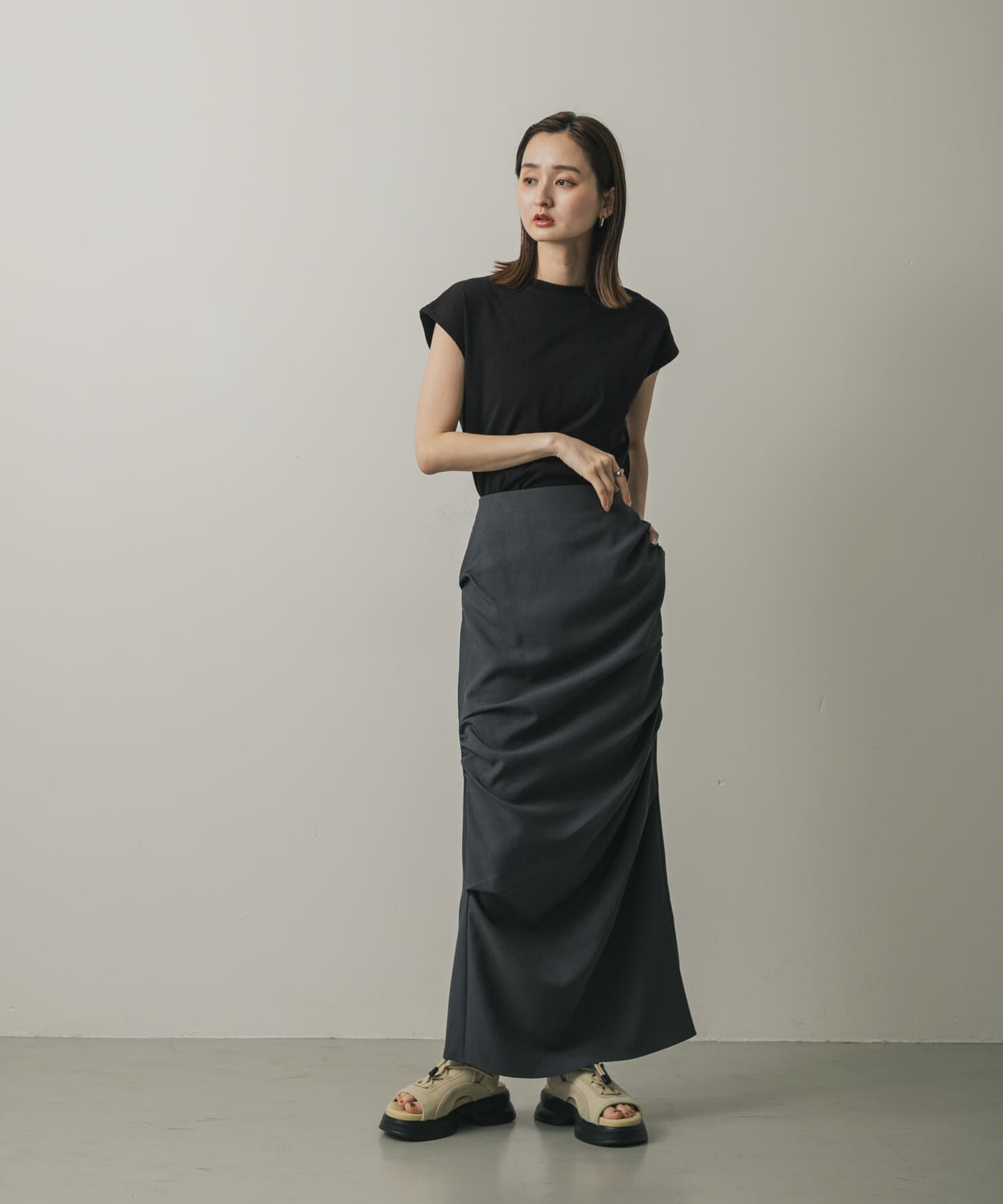 SENSE OF PLACE by URBAN RESEARCH「『UR TECH ひやサラクール』 クールタッチフレンチスリーブTシャツ」|Tシャツ・カットソー|