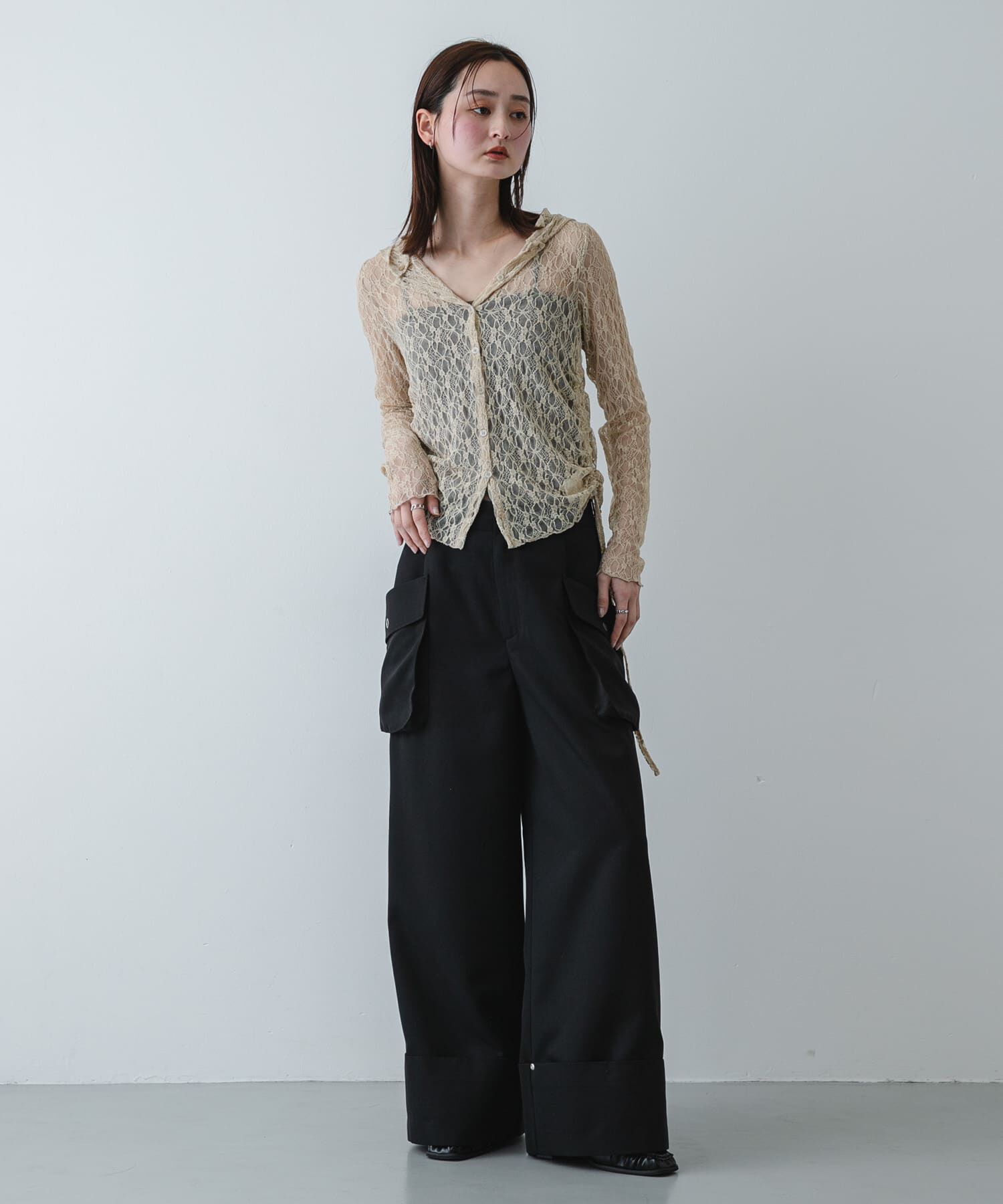 SENSE OF PLACE by URBAN RESEARCH「『洗濯可』フーディレースカットトップ」|その他|