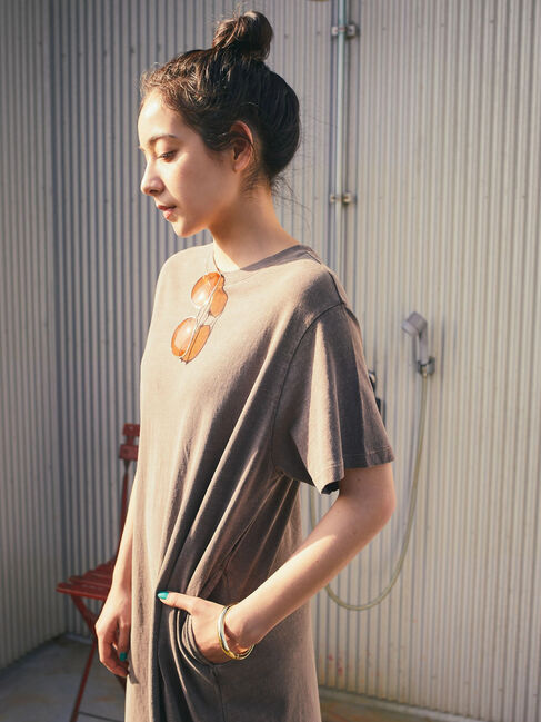 earth music&ecology「ピグメントダイカットソーワンピース」|ワンピース|