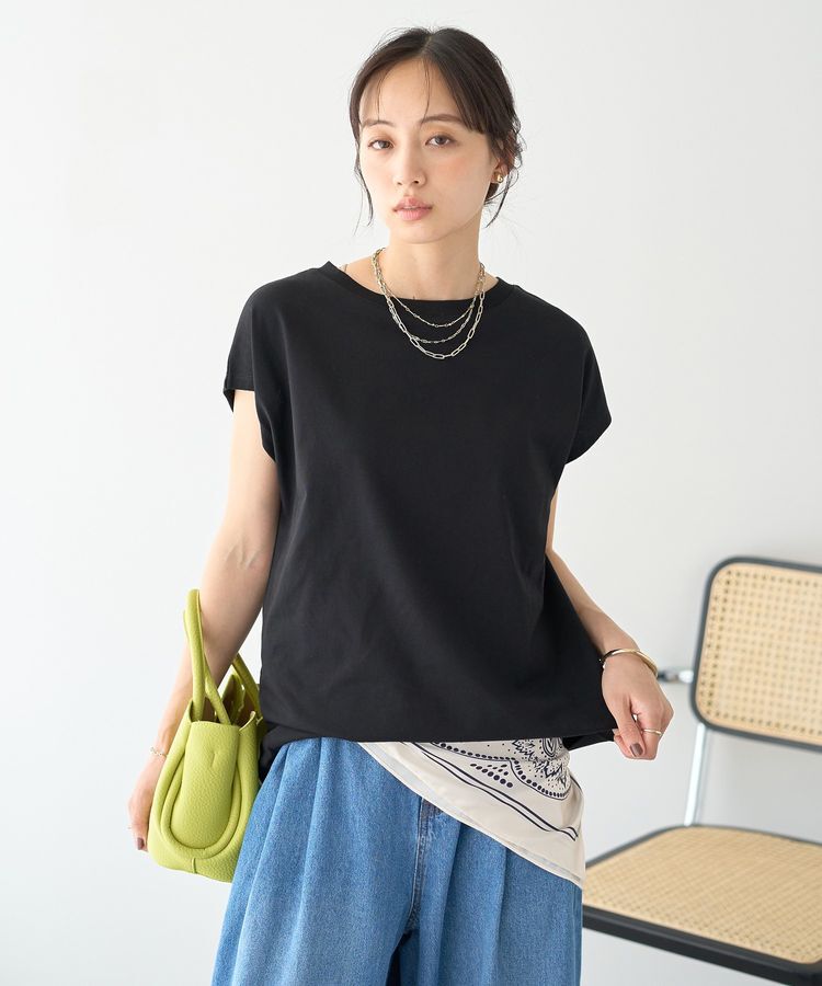 earth music&ecology「【遮熱・接触冷感・UVカット】フレンチスリーブTシャツ」|Tシャツ・カットソー|