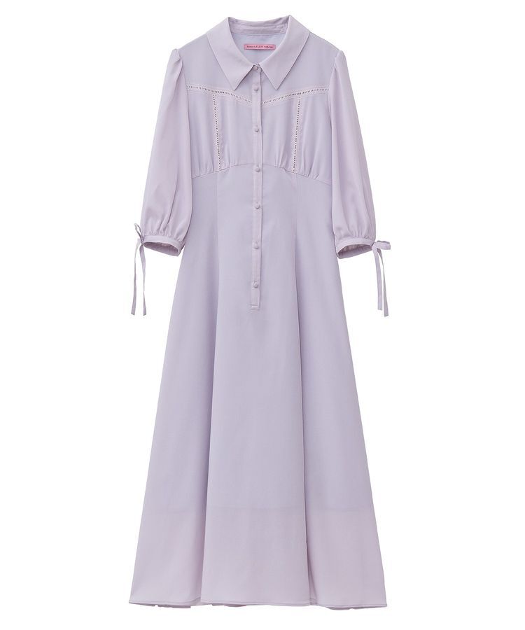Maison de FLEUR Petite Robe「はしごレースシャツワンピース」|ワンピース|