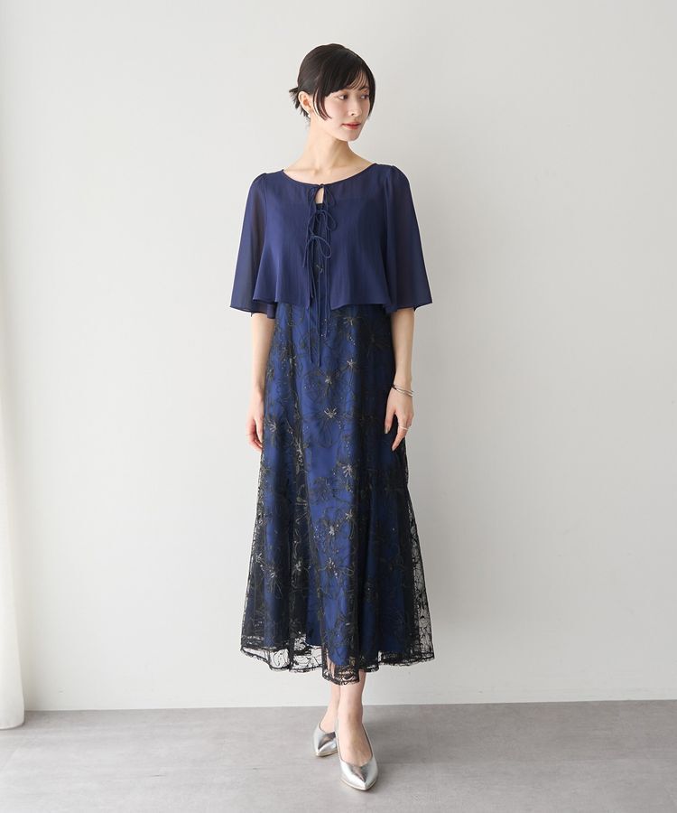 YECCA VECCA「【2点SET】フラワー柄スパンコール刺繍ドレス」|ワンピース|