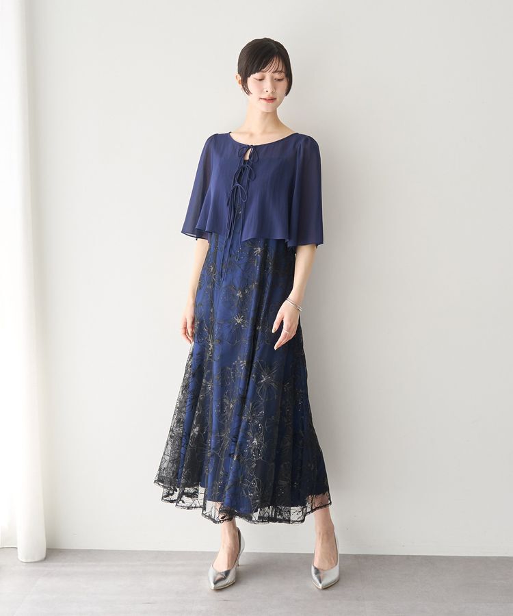 YECCA VECCA「【2点SET】フラワー柄スパンコール刺繍ドレス」|ワンピース|