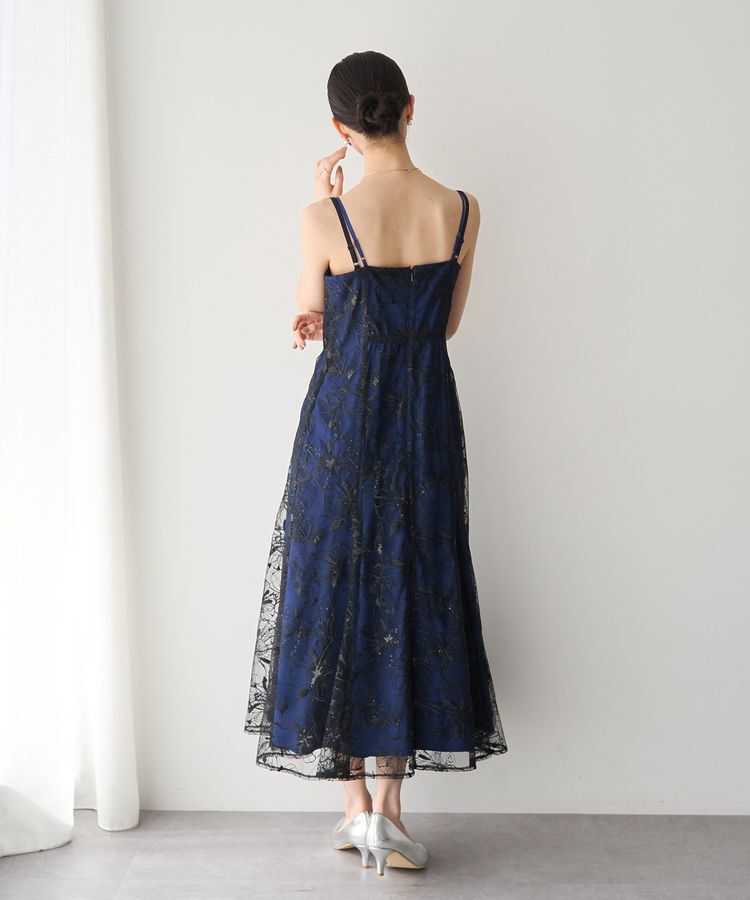 YECCA VECCA「【2点SET】フラワー柄スパンコール刺繍ドレス」|ワンピース|