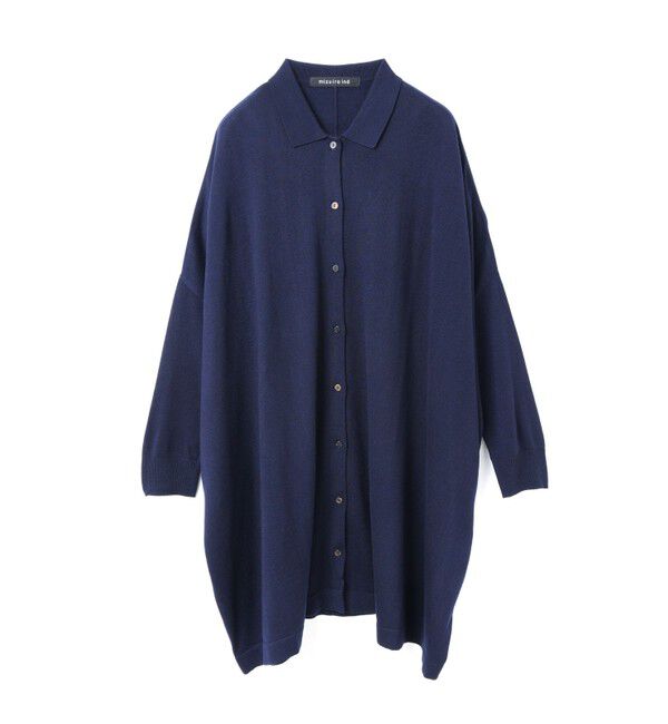 mizuiro ind「mizuiro ind 襟付きロングカーディガン」|カーディガン|ネイビー