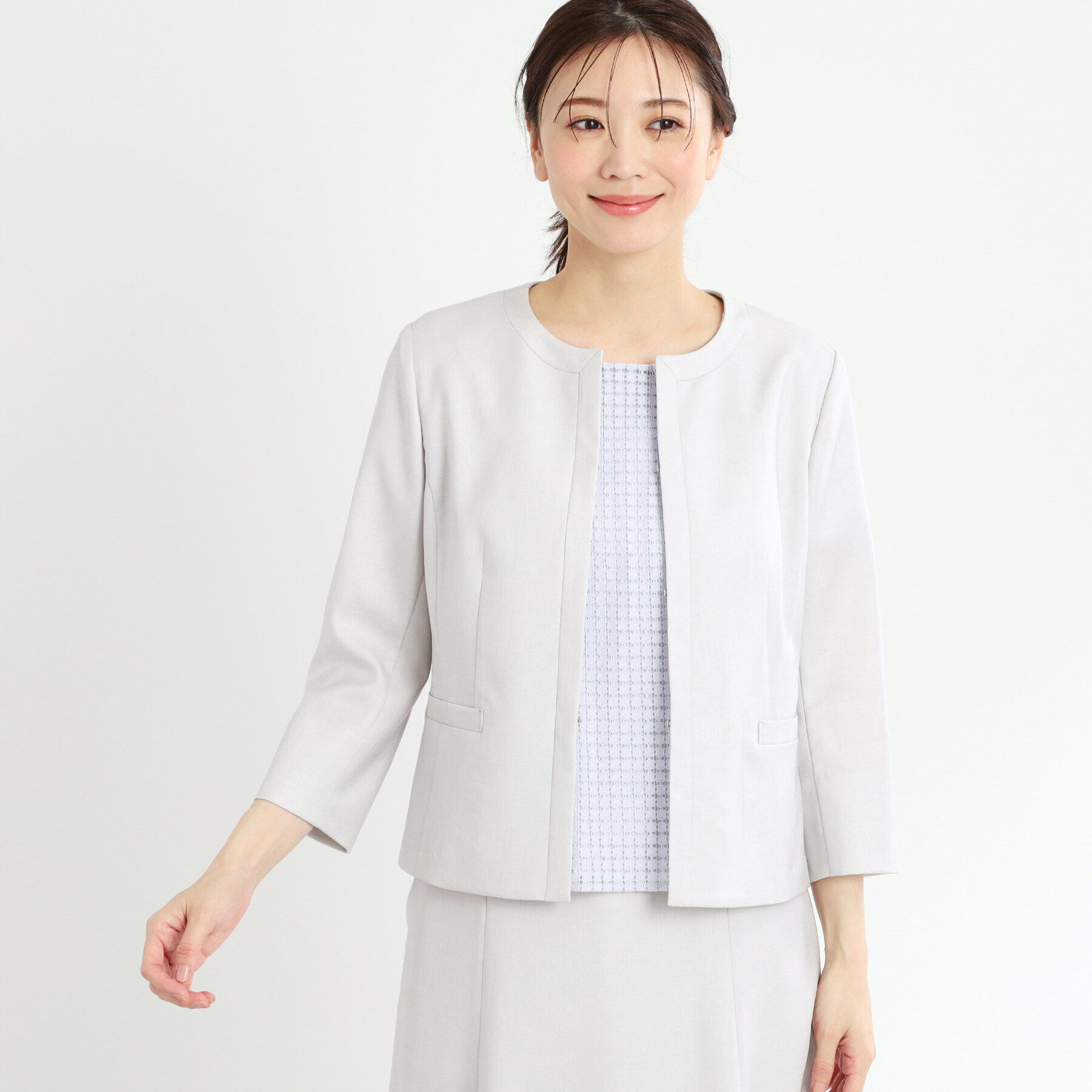 Reflect「【夏SALE／UVカット／接触冷感／洗える／セットアップ可】ドライタッチジャケット」|ノーカラージャケット|