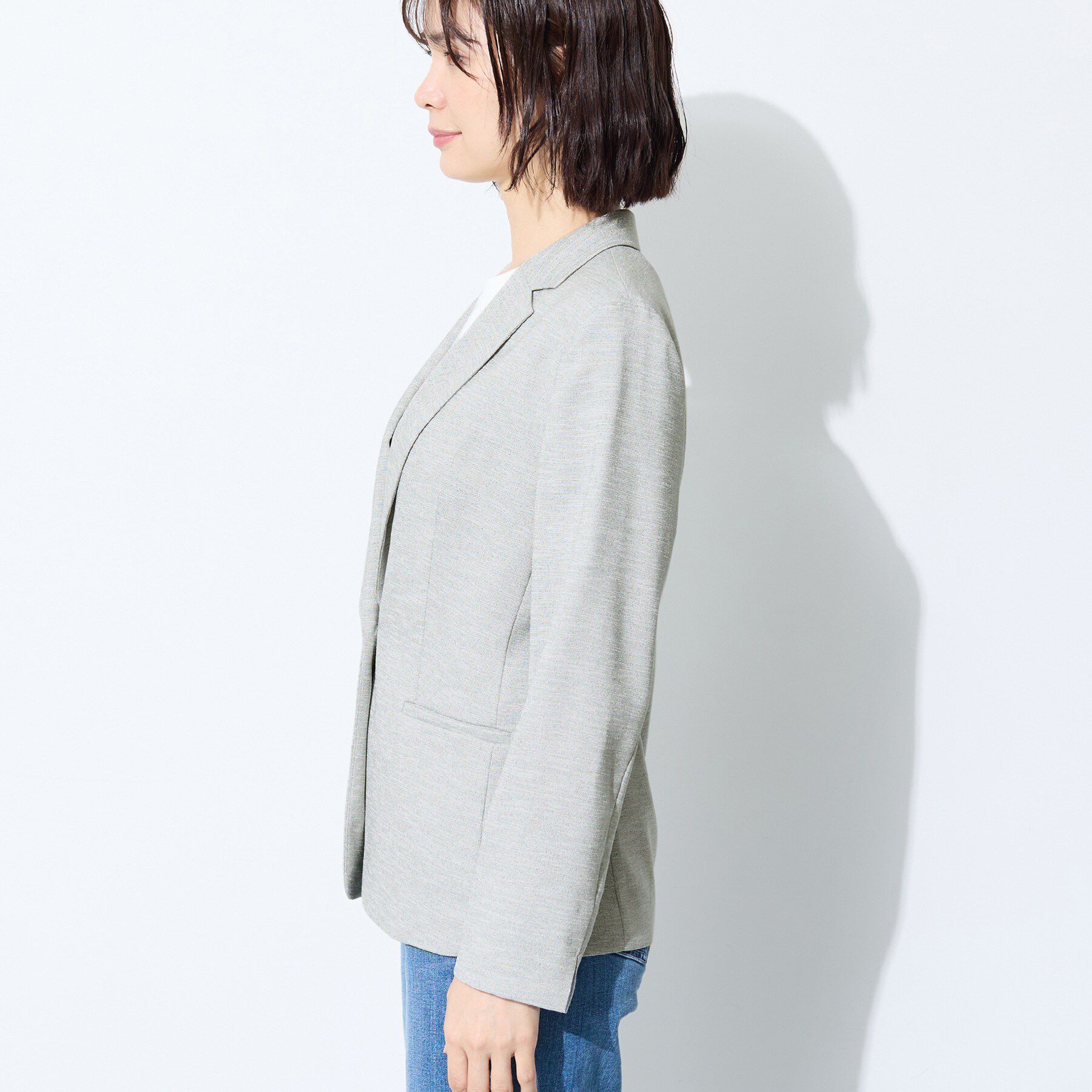 INDIVI「【SETUP可能／快適／シワになりにくい】リネンライクジャケット」|テーラードジャケット|