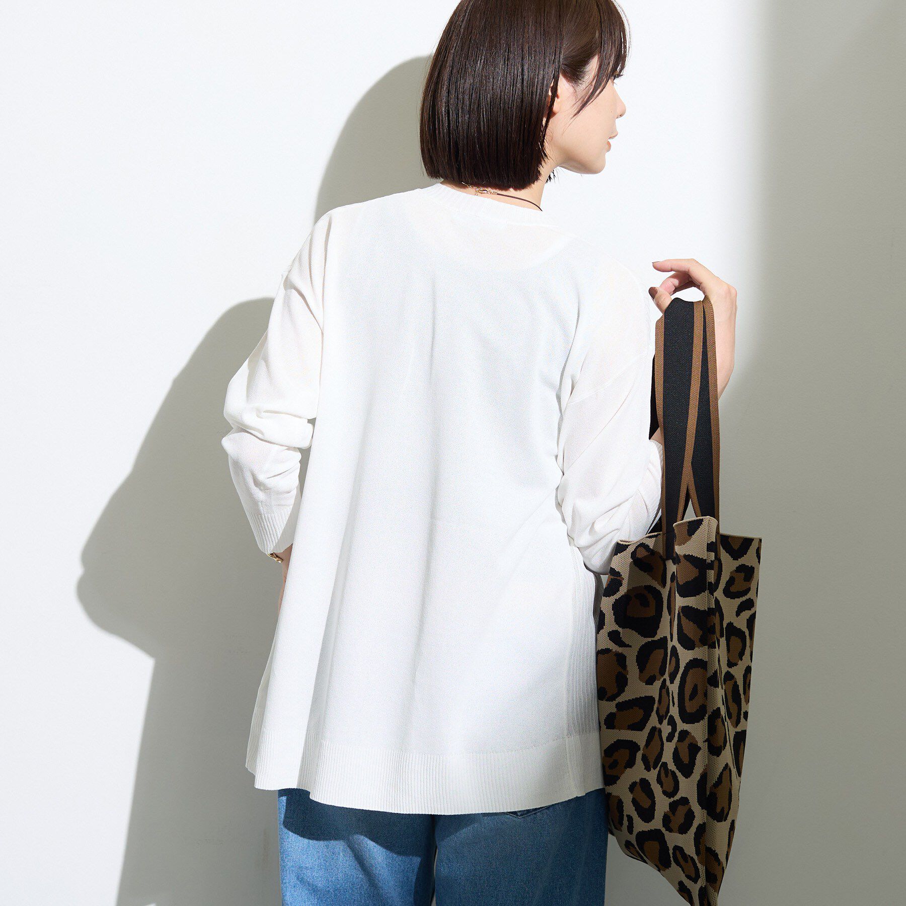 INDIVI「【清涼感◎】和紙混ニットカーディガン」|カーディガン|