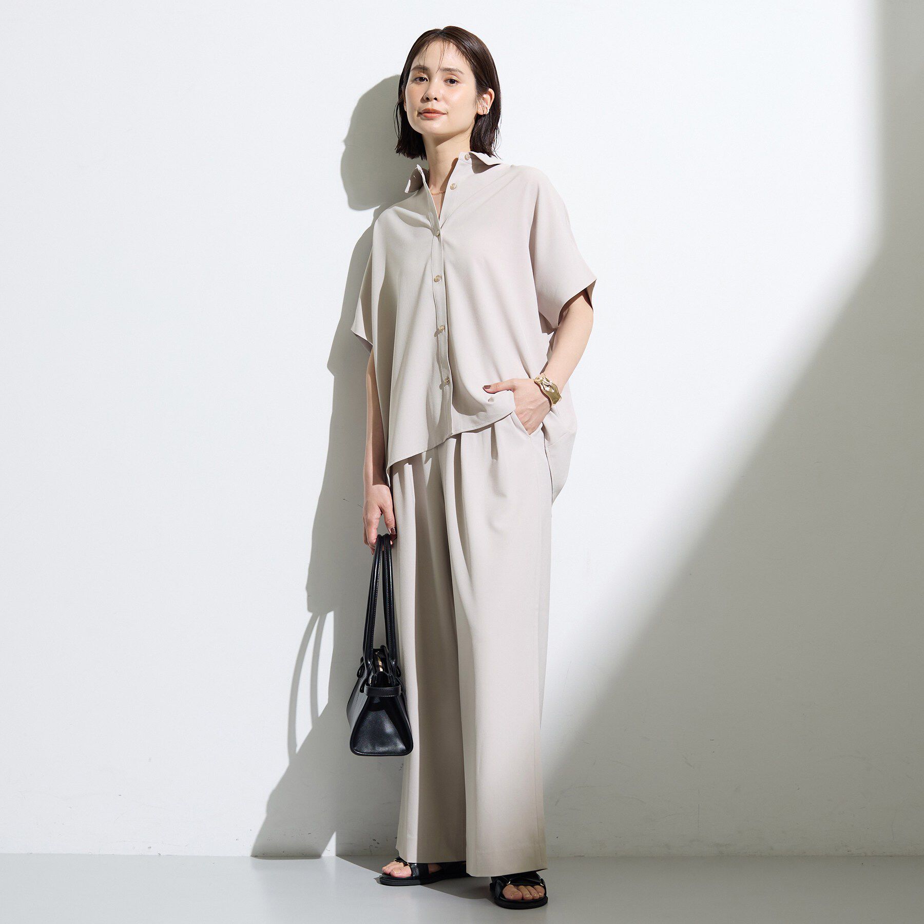 INDIVI「【SETUP可／清涼感〇】オーバーサイズシャツ」|シャツ・ブラウス|
