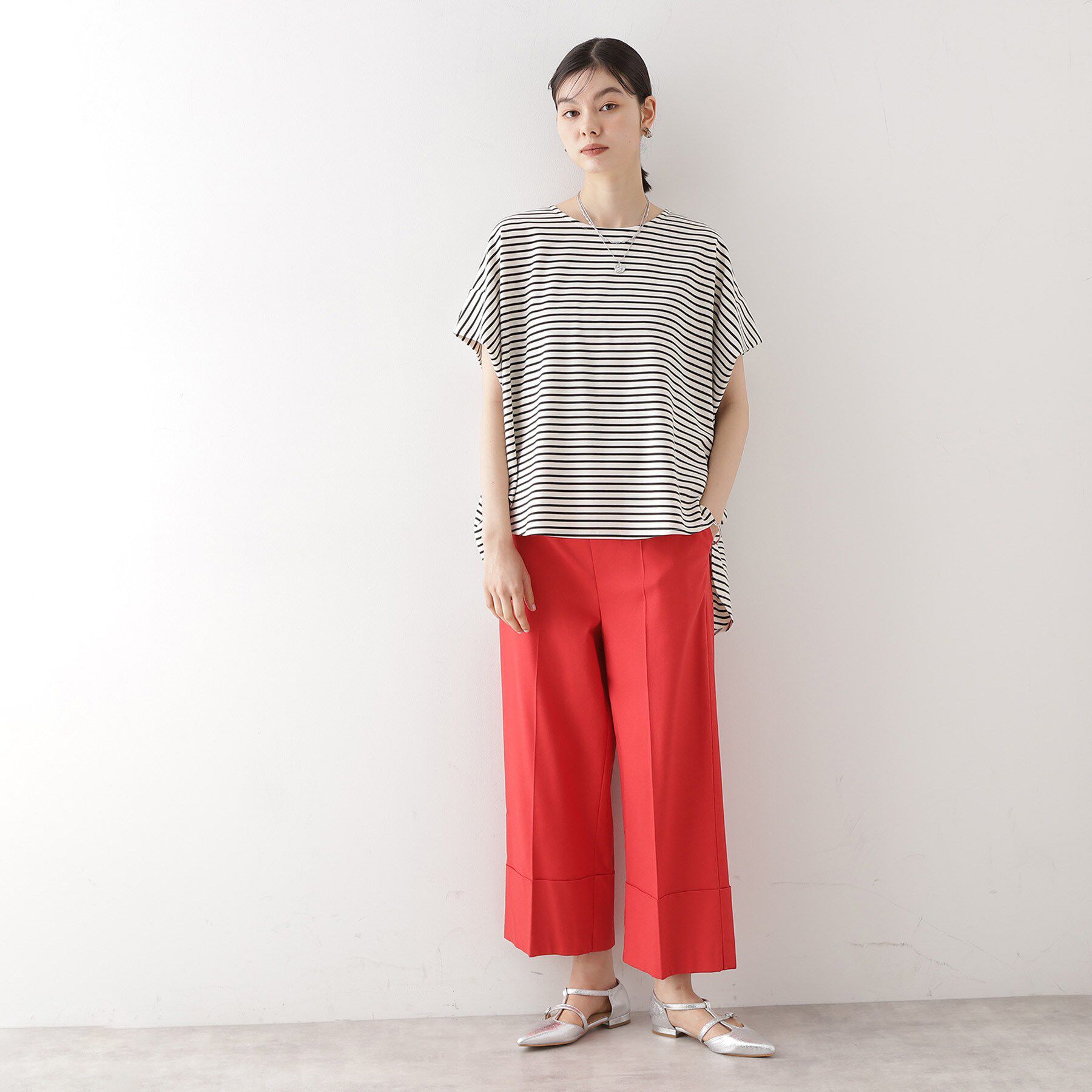 THE SHOP TK「ポンチボリュームプルオーバー【体型カバー/洗える/シワになりにくい】」|Tシャツ・カットソー|