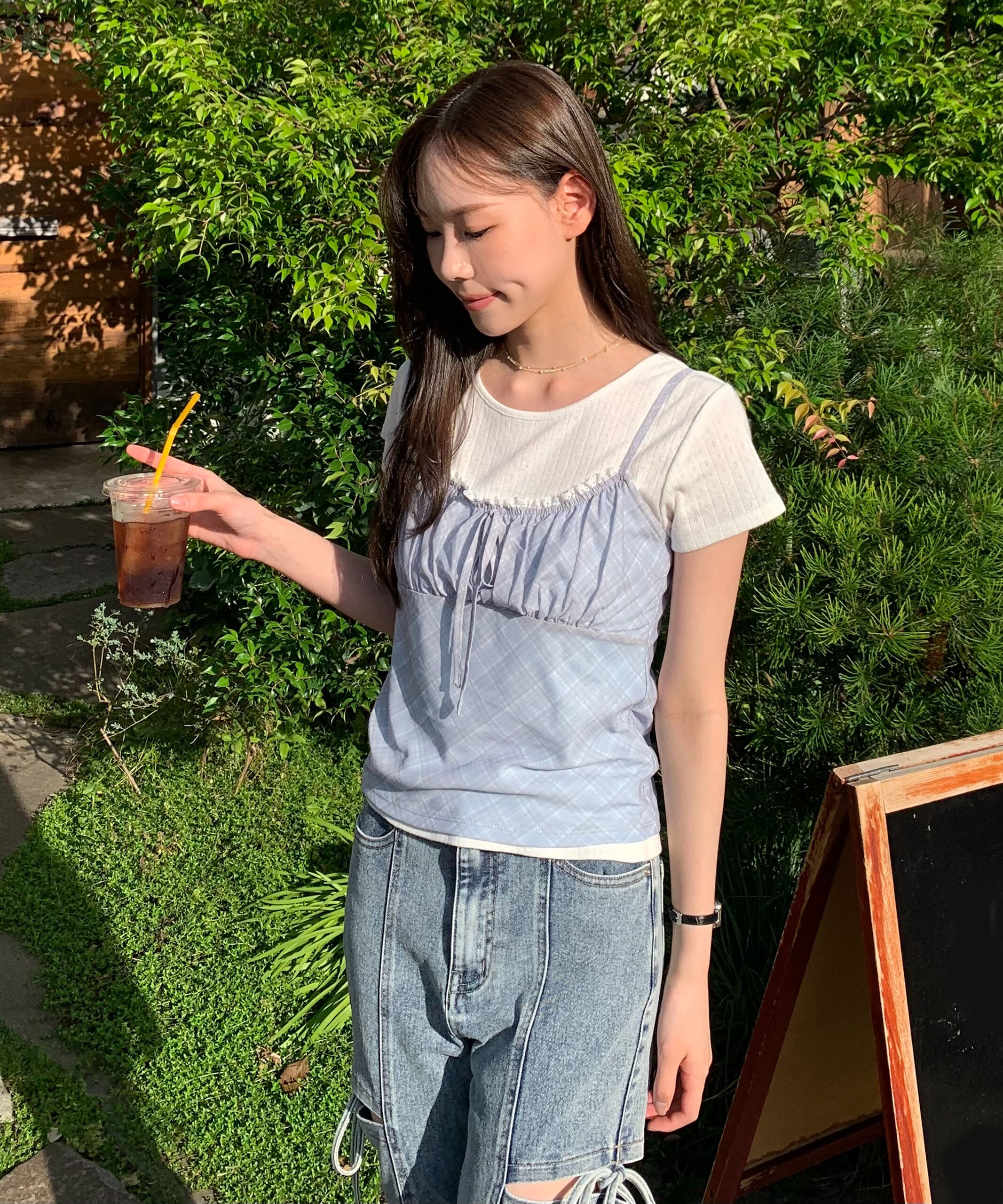  「針抜きテレコTシャツ&times;アソートキャミセット」|Tシャツ・カットソー|