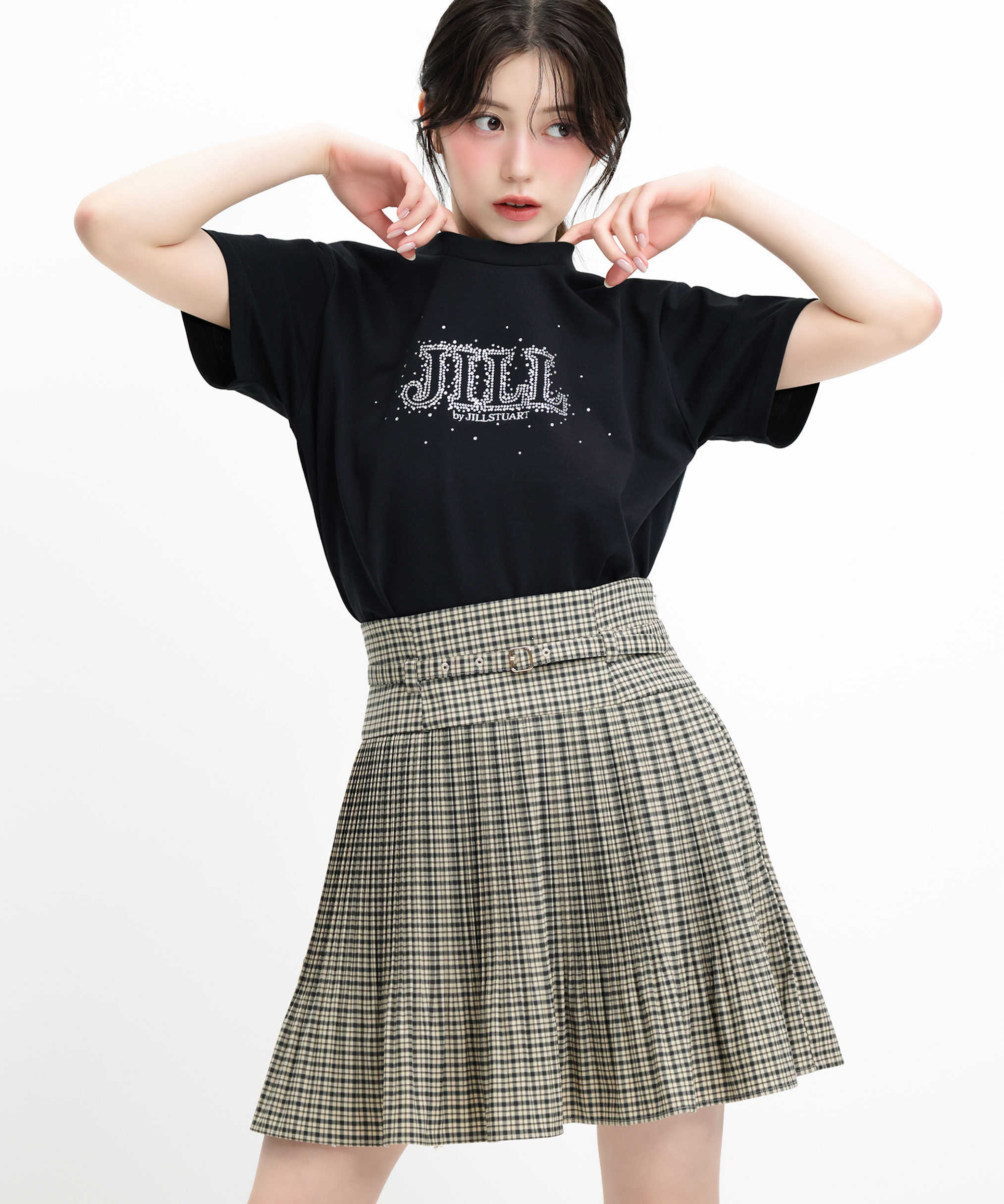  「ベルト付きプリーツミニスカート」|スカート|