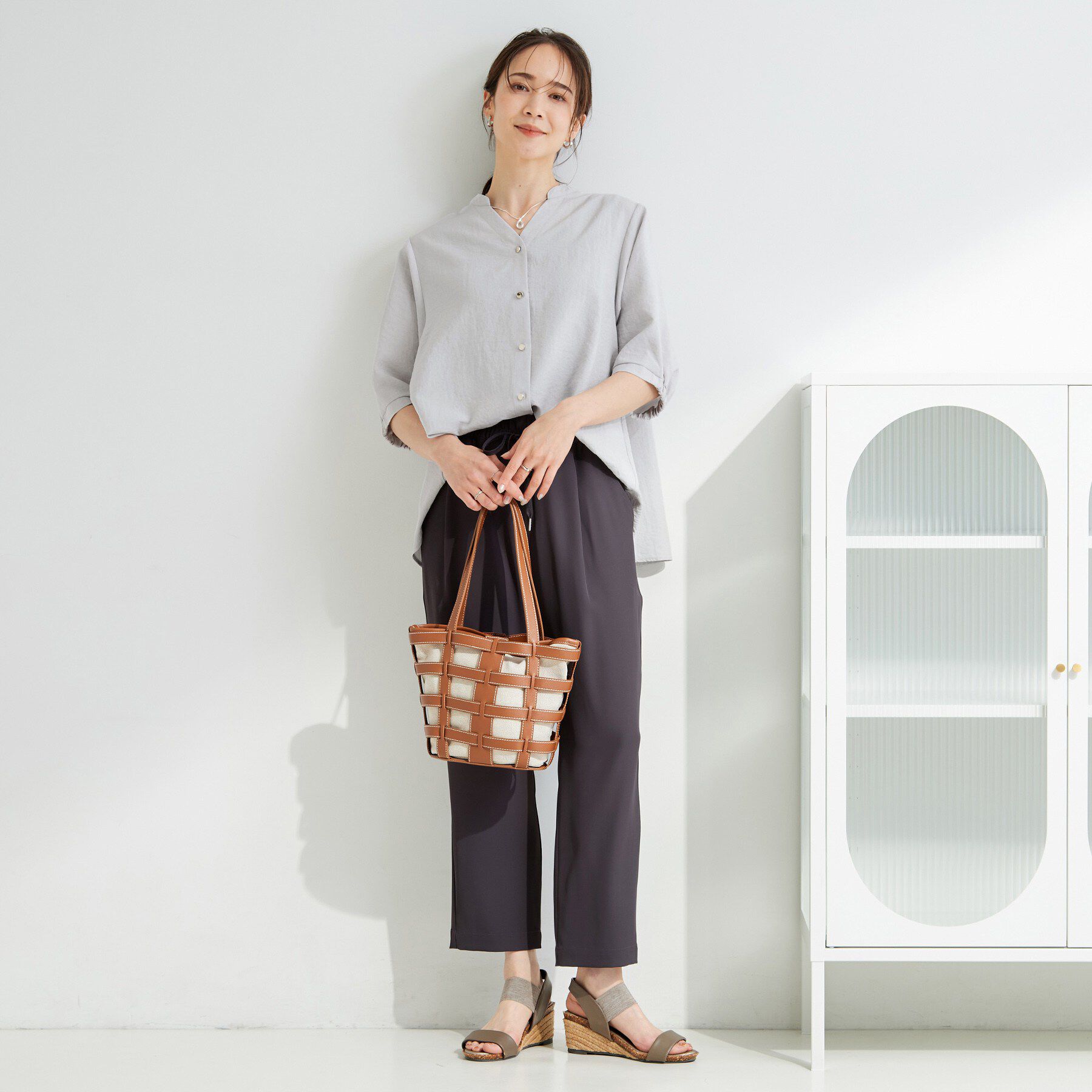 SHOO･LA･RUE「5分袖金ボタンスキッパーブラウス」|シャツ・ブラウス|