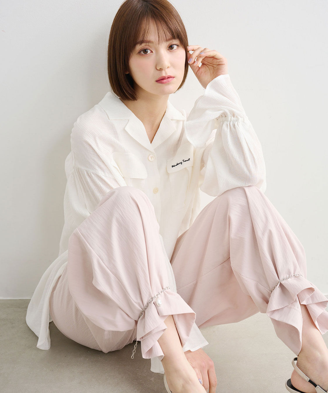 COCO DEAL「アンクレットタックワイドパンツ」|スラックス|