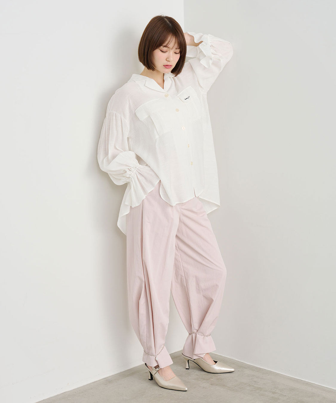 COCO DEAL「アンクレットタックワイドパンツ」|スラックス|