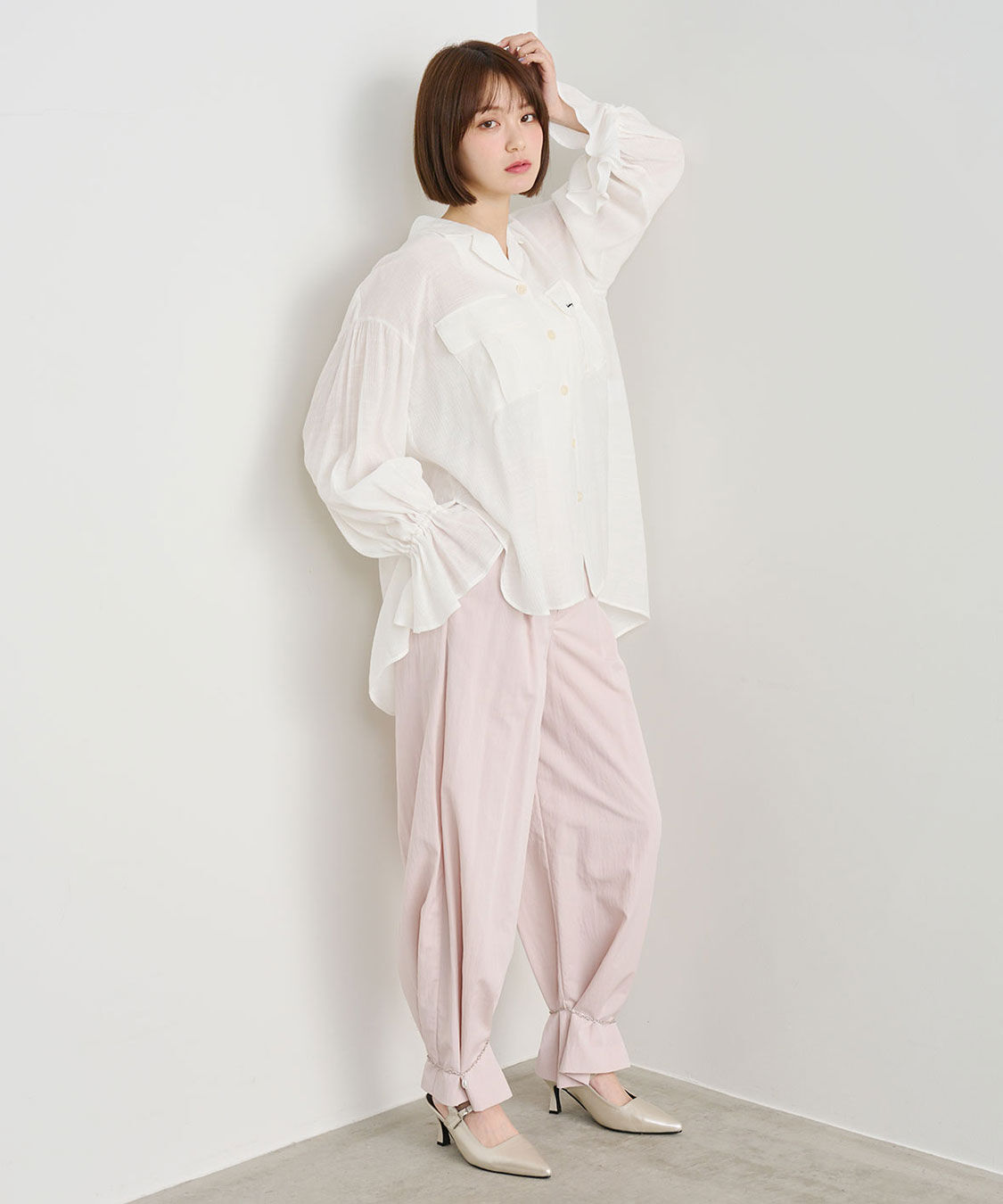 COCO DEAL「アンクレットタックワイドパンツ」|スラックス|