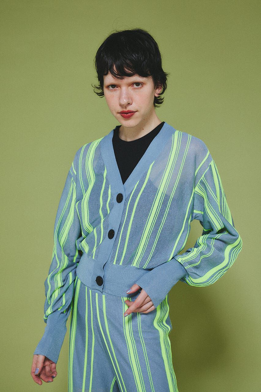 HeRIN.CYE「Ramdom patten cardigan」|ニット・セーター|LIME