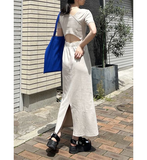 MURUA「アシメネックバックオープンワンピース」|ワンピース|アイボリー
