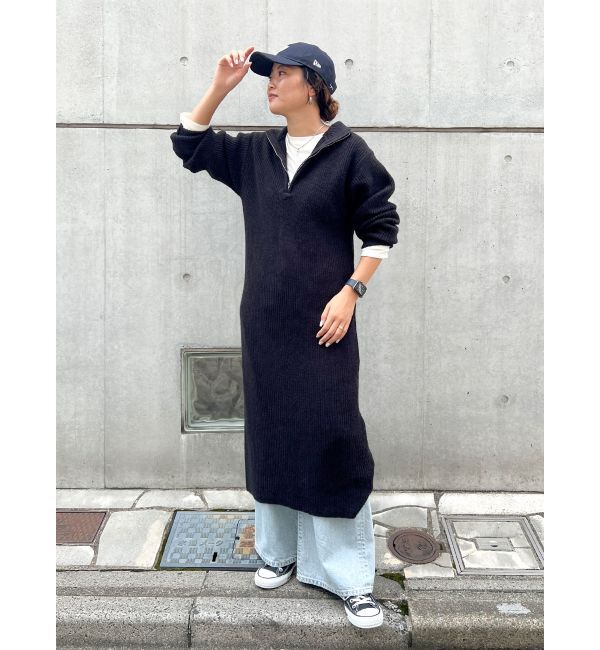 Ungrid「【WEB限定】ハイネックジップニットワンピース」|ワンピース|