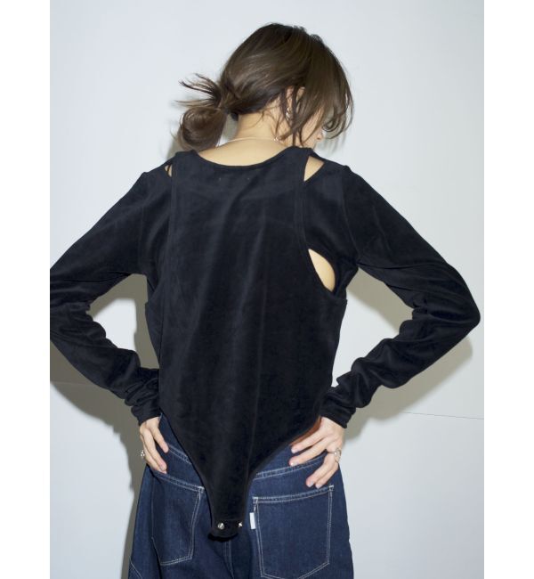 Ungrid「【Htage】バックオープンデザインロングスリーブTee」|Tシャツ・カットソー|ブラック