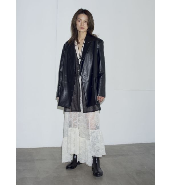 Ungrid「【Htage】チュールコンビフェイクレザージャケット」|その他|