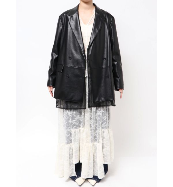 Ungrid「【Htage】チュールコンビフェイクレザージャケット」|その他|