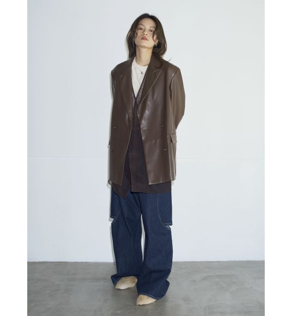 Ungrid「【Htage】チュールコンビフェイクレザージャケット」|その他|