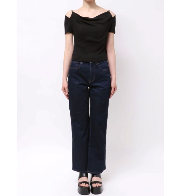 EVRIS「チェーンドレープリブフレンチトップス」|Tシャツ・カットソー|