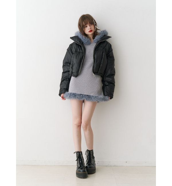 jouetie「ポイントファーモールニットワンピース」|ワンピース|