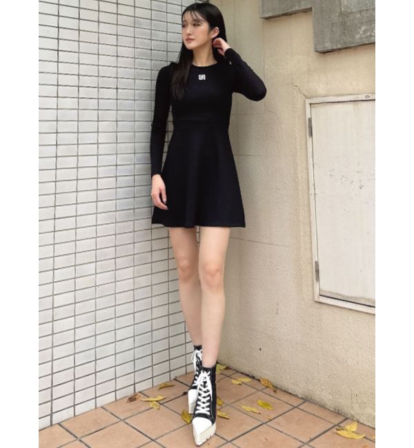 GYDA「GYGYプレートタイトスウェットフレアワンピース」|ワンピース|