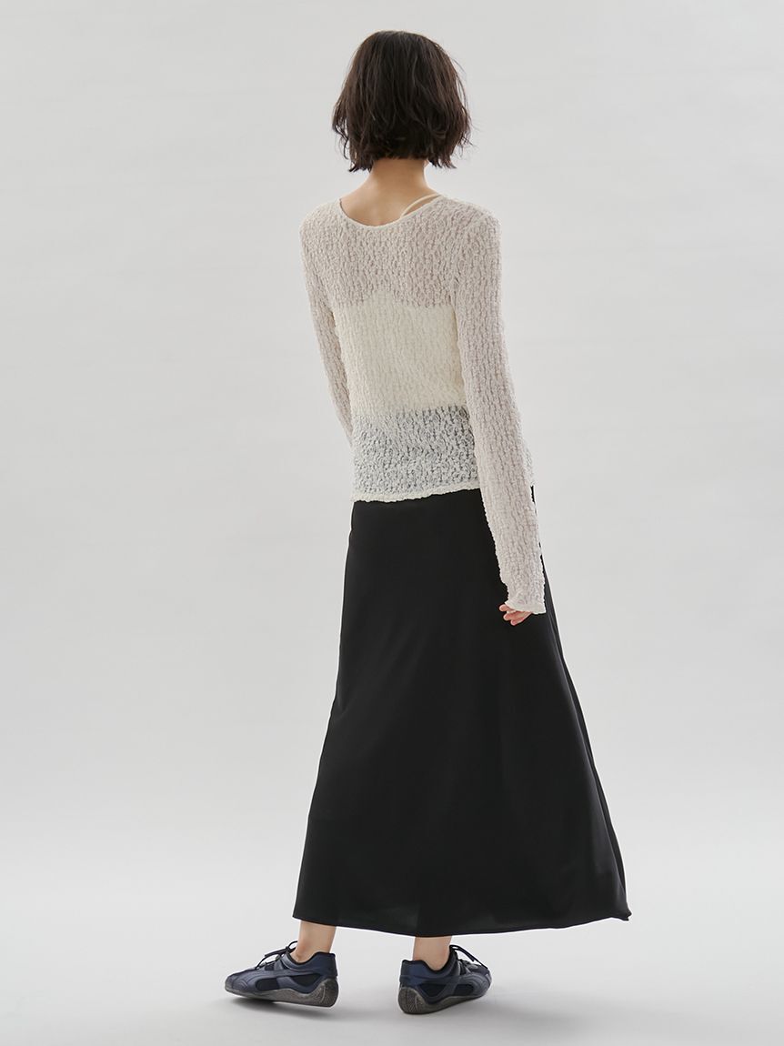emmi atelier「サテンナロースカート【セットアップ対応】」|スカート|
